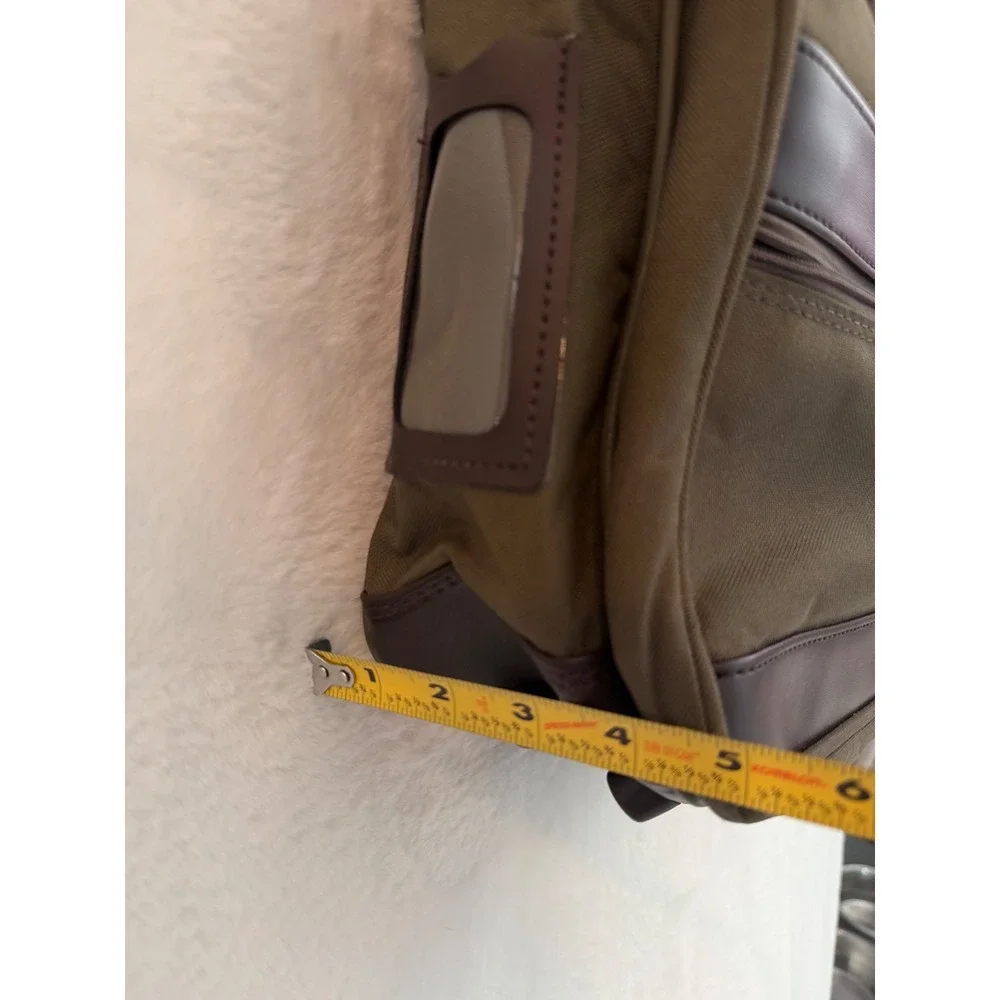American Tourister‎ Messenger Bag Olive Canvas Crossbody Travel Bag Brown Trim